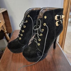 Elegant Black High Heel Ankle Boots